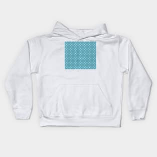 Teal Blue Mini Polka Dots Pattern Kids Hoodie